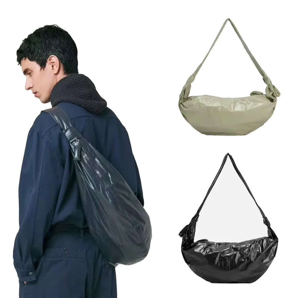 lemaire Crossbody Bag Croissant Bag Crinkled Soft Calf Leather Glossy bag Curved Horn Single