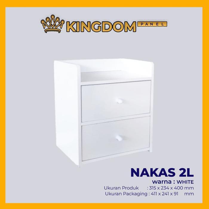 Meja nakas kecil bed side 2 laci serbaguna warna putih meja samping minimalis meja sudut kamar tidur