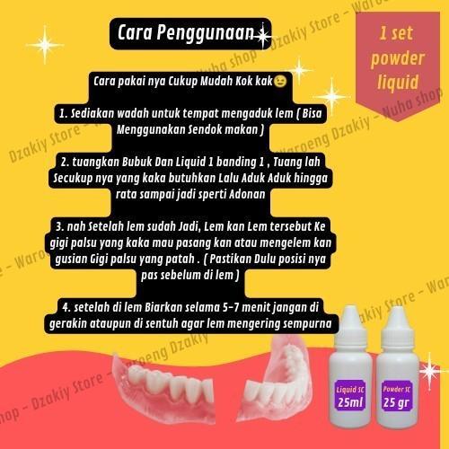 Swaylineshop Powder Sc Lem Gigi Palsu Gusian Palsu Retak Longgar Patah Warna Pink