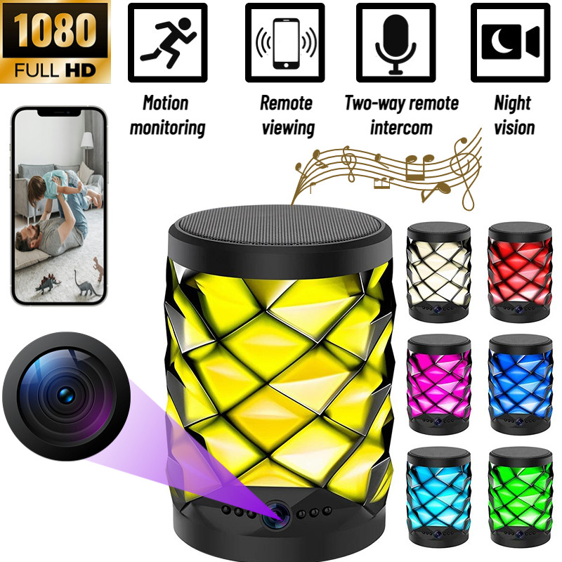 1080P HD Mini WiFi Camera Bluetooth Speaker Camera Bidirectional Intercom Night Vision Motion