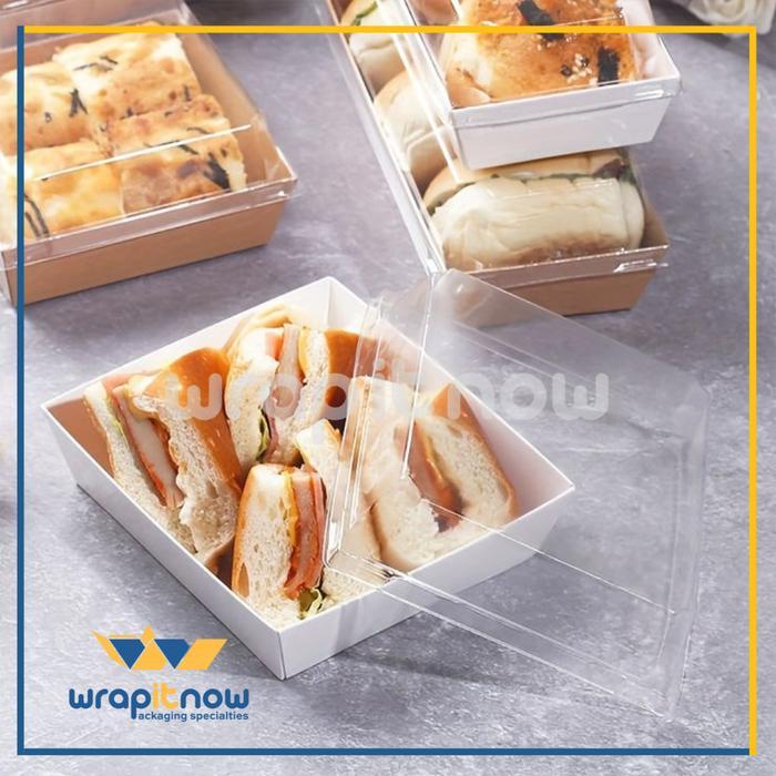 (20 Pcs) Paper Meal Box 18x7x3.5 12x11x3.5 Tray Mika Brownies Cheese Cake Slice Hotdog MilkBun Mochi