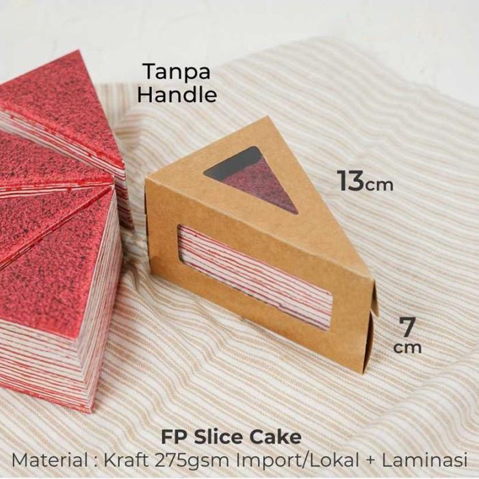 kardus kue potong dus mille crepes tart cake slice box bentuk segitiga