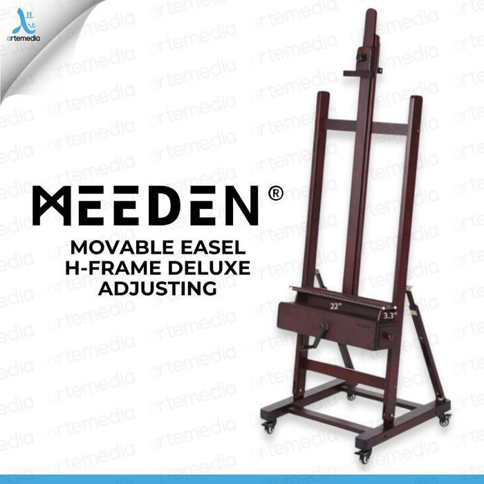 Meeden Deluxe Crank Artist Easel Easel Lukis Studio Kayu Premium Adjustable untuk Kanvas Besar,