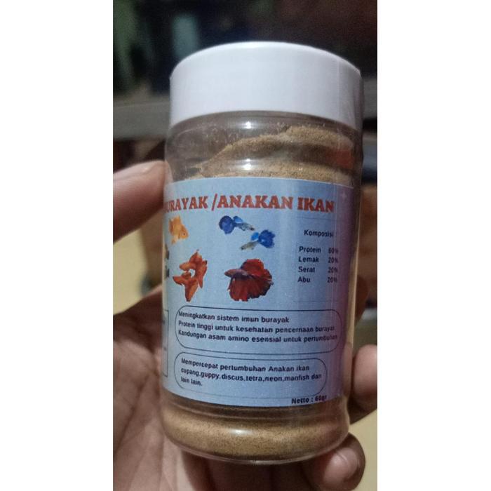 PAKAN BURAYAK PAKAN ANAKAN IKAN CUPANG GUPPY KOKI MOLY 60GR