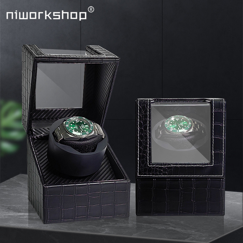 1pc Automatic Watch Winder,1 Slot Watch Box ,Single Watch Storage Case with Quiet Motor, Soft Pillow
