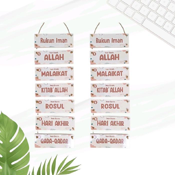 [COD]Handmadeku-Dekorasi Gantung Aesthetic Hiasan Dinding Tulisan Rukun Iman