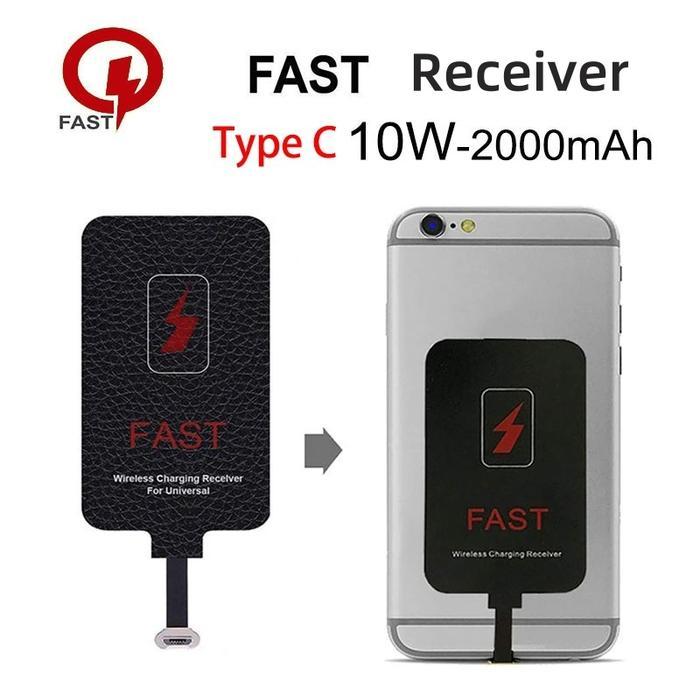 TRIPLEDI Wireless Charger Receiver Fast 10W 2A Micro USB Lightning Adapter Handphone