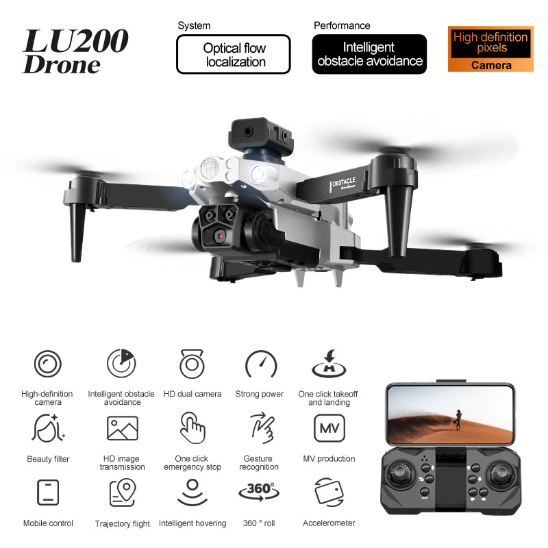 2024 New LU200 Drone 8K GPS Professional Aerial Photography WIFI Optical Localization Four-way