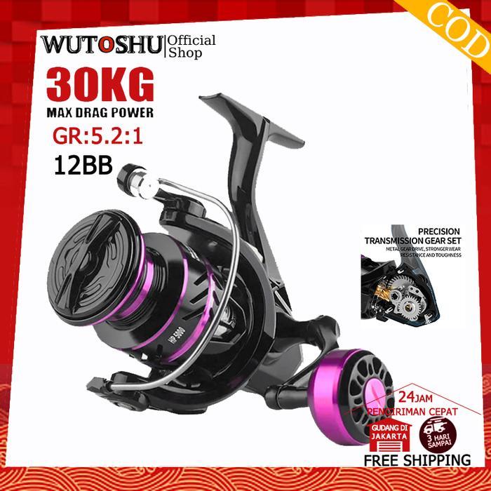 COD Reel Pancing Metal HP1000 - 7000 10 Kg/ Reel Pancing Tarikan Full Besi Murah Ungu Kuat/ Reel