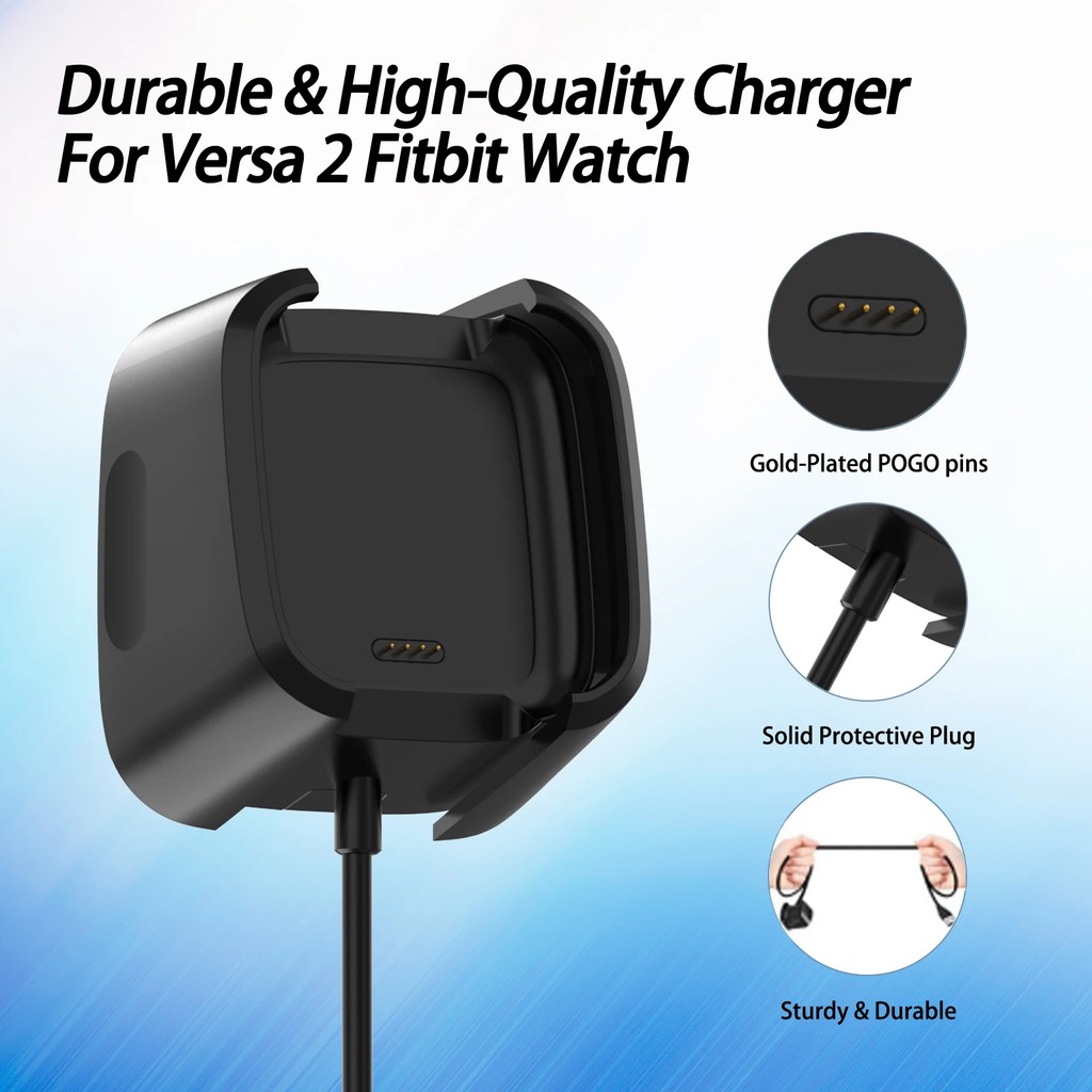Fast USB Charger for Fitbit Versa 2 Charging Cable for Fitbit Versa 2 Charger Dock Stand Cradle