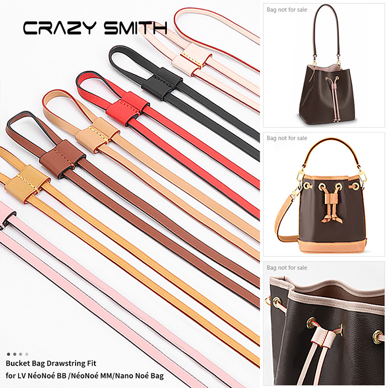 CRAZYSMITH Bag Straps Drawstring for LV Noe BB nano Petit Bucket Bags Shoulder Genuine Bag
