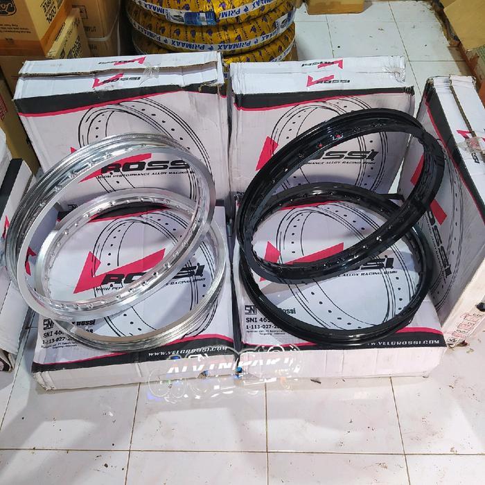 Velg Rossi Original Wx Kotak Ring 17 Hitam Glossy Gilap Silver Velg Vrossi Ring 17 140 160 185