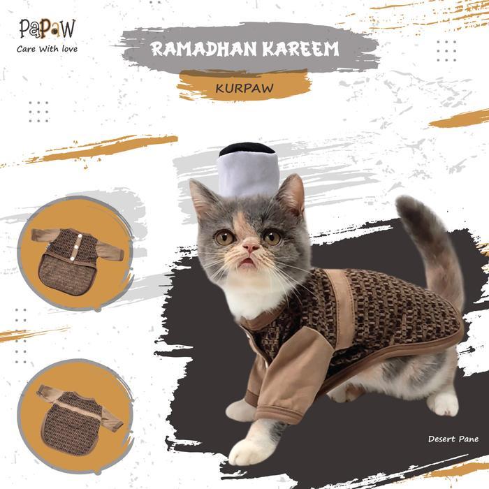 Kemeja Baju Kucing Muslim Kurta Koko Lebaran Anabul Cowok Lucu Murah Kostum Ramadhan Kurpaw