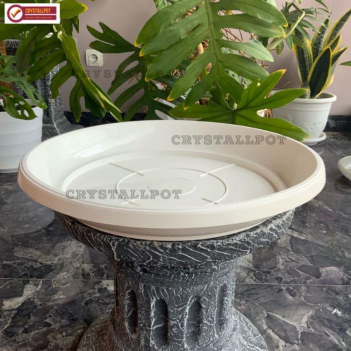 Argotech_ Tatakan Alas Pot Bunga 40 Putih Diameter 36Cm Untuk Pot 40Cm - Putih