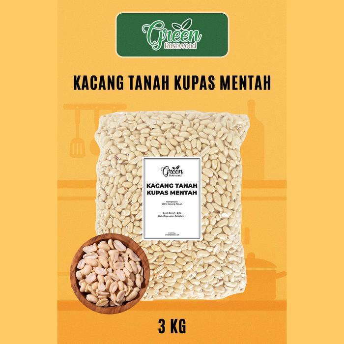 3KG KACANG TANAH KUPAS MENTAH JUMBO / KACANG TANAH KUPAS MENTAH BESAR SIZE 25/29