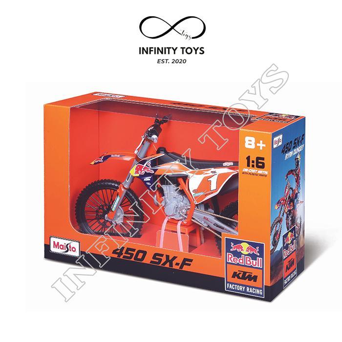 Maisto KTM Factory Racing Red Bull 450 SX-F 1:6 Miniatur Motor Trail