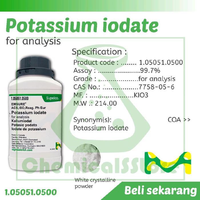 TEREMURAHTERLARIS READY SILAHKAN DIORDER KALIUM IODAT KIO3 FOR ANALYSIS MERCK 500G