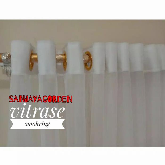 [] Tirai Gorden Vitrase Polos Hordeng Foil Bolong Atas Lubang Smokring