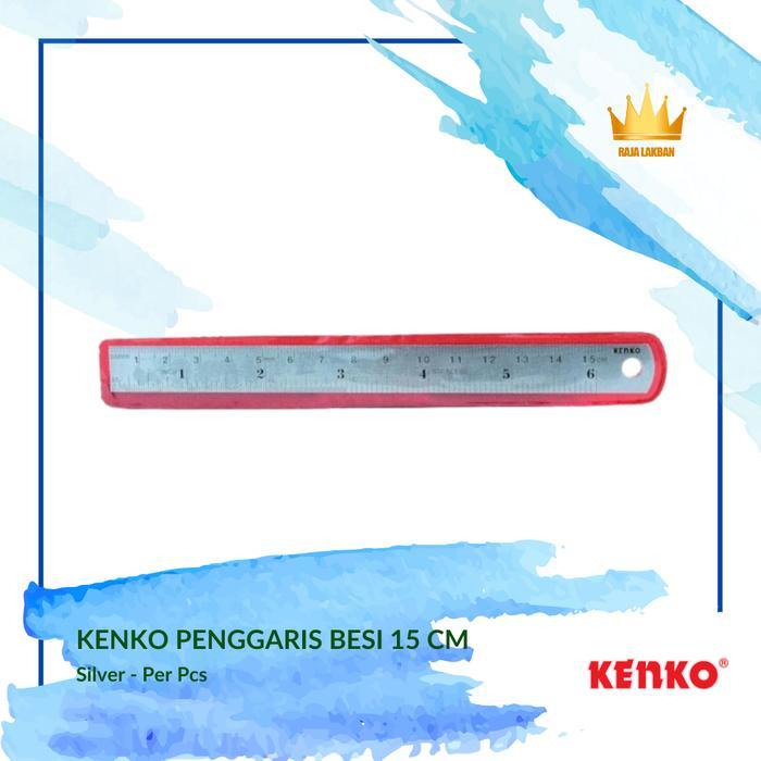 [] KENKO Penggaris Besi Metal Ruler Mistar 15 cm - PCS
