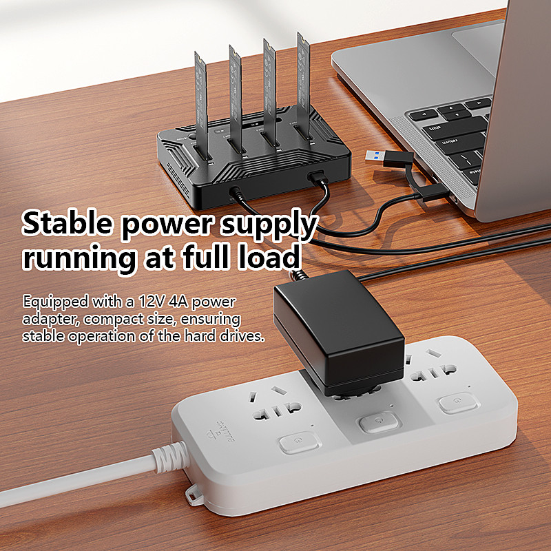 Blueendless 4 bay M.2 NVME SSD Docking Station with offline clone USB4 40Gbps M2 Nvme PCIE SSD