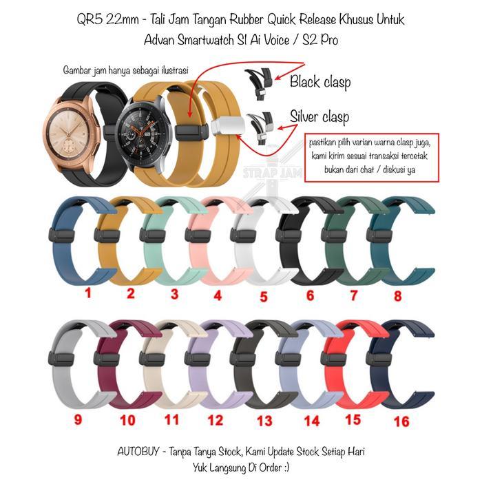 Terlaris Best Quality 100% Original Qr5 22Mm Strap Advan Smartwatch S1 Ai Voice / S2 Pro - Tali Jam
