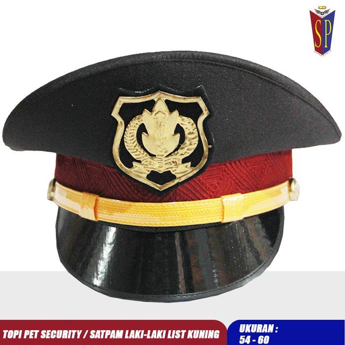 Topi Pet Satpam Coklat - Topi Pet Security Coklat #Gratisongkir