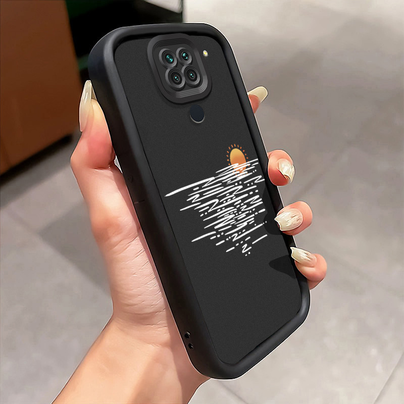 Casing Hp Xiaomi Redmi Note 9 Note 9s Note 9 Pro POCO M2 Pro Case Matahari terbenam minimalis Kasing