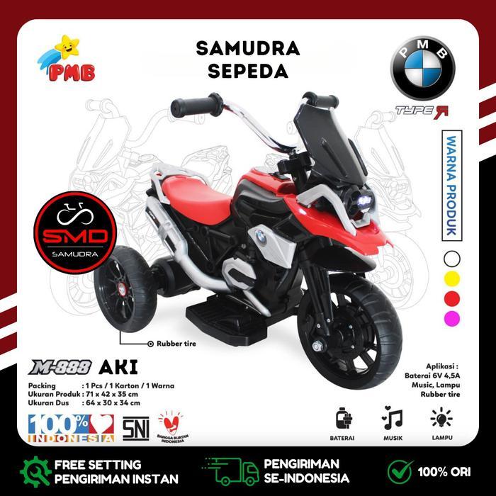 Sepeda Motor Aki Cas Anak Roda 3 PMB M-888 Murah BDG