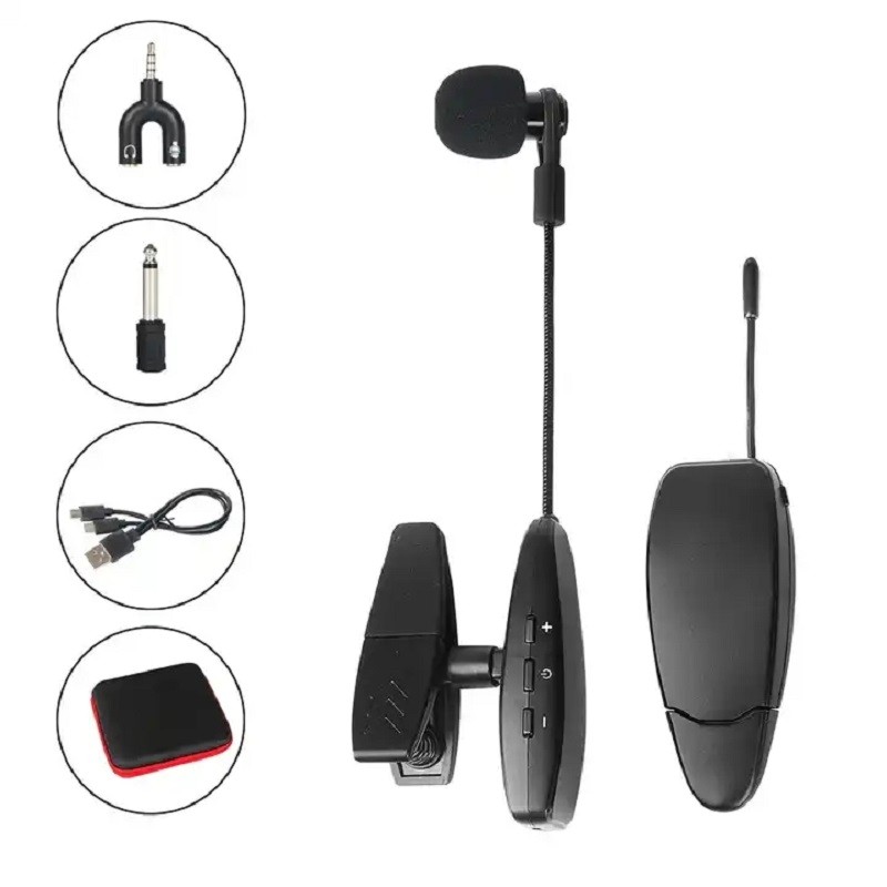 Saxophone Professional Wireless Microphone UHF Gooseneck Voice Recording Live Show for Saxophone