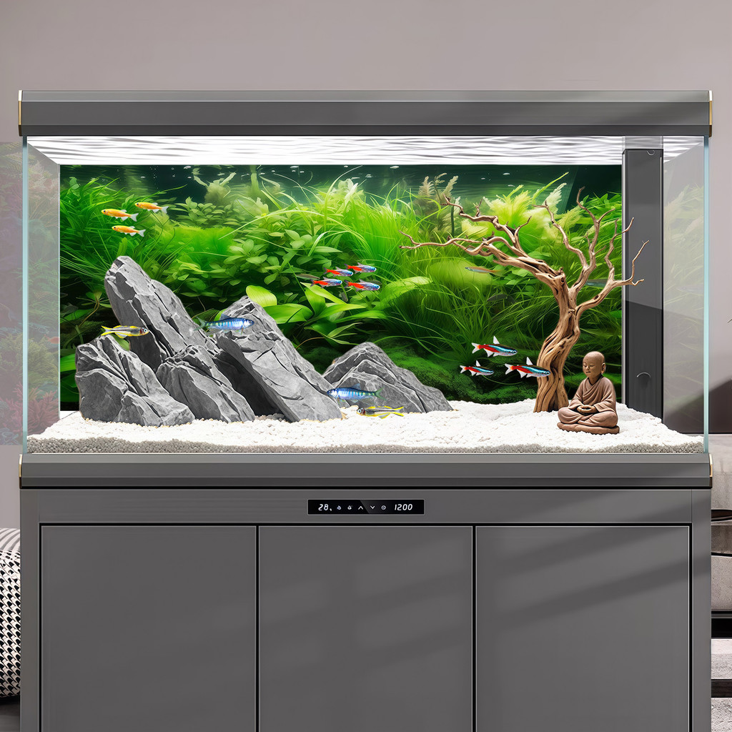 Water Grass ParadiseFish tank background painting, Aquarium sticker,Reptile tank stickerHD,