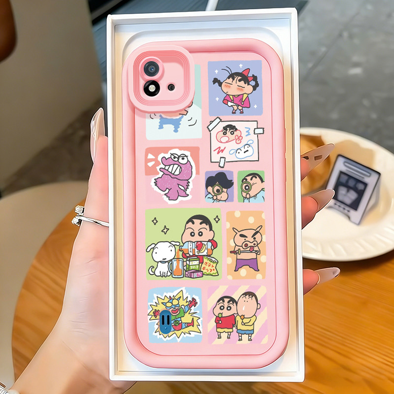 Casing Hp untuk Realme C20 C20A C11 2021 C11 2020 Case Kartun anak laki-laki Crayon Shin-chan Kasing