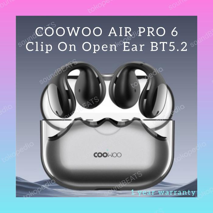 Coowoo Air Pro 6 Ear Clip On Open Ear Bluetooth Earphones Enc Sports Terbaik