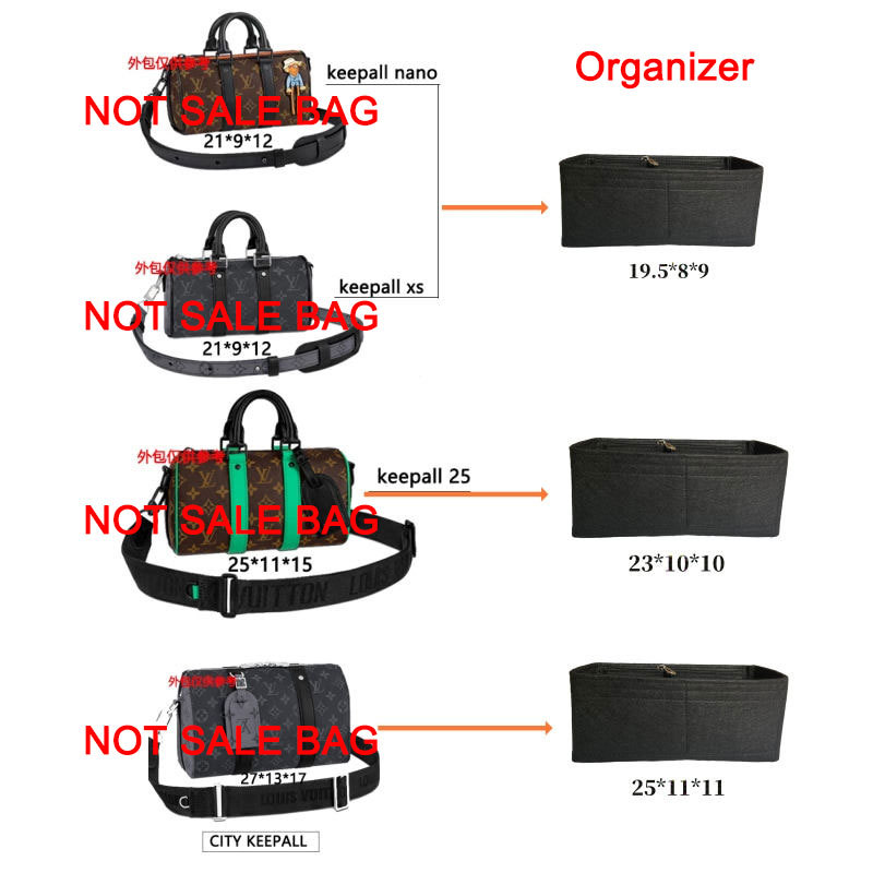 Felt Liner Bag Insert Organizer For LV City Keepall Nano XS 25 27 Inner Lining Storage Bag Support