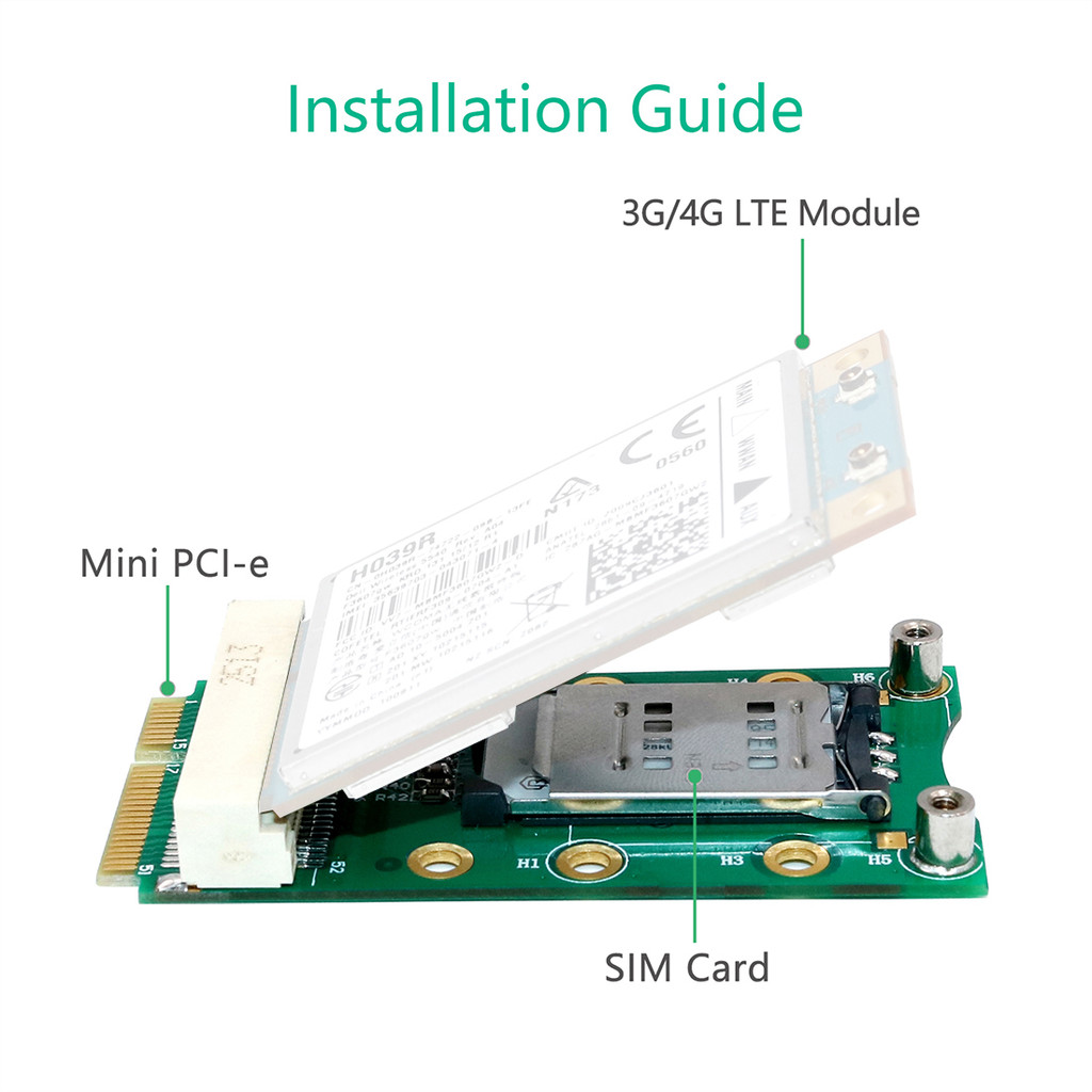 Mini PCI-E Adapter Card mPCIe with SIM Card Slot for 3G 4G Module USIM Card Slot Extension / WWAN