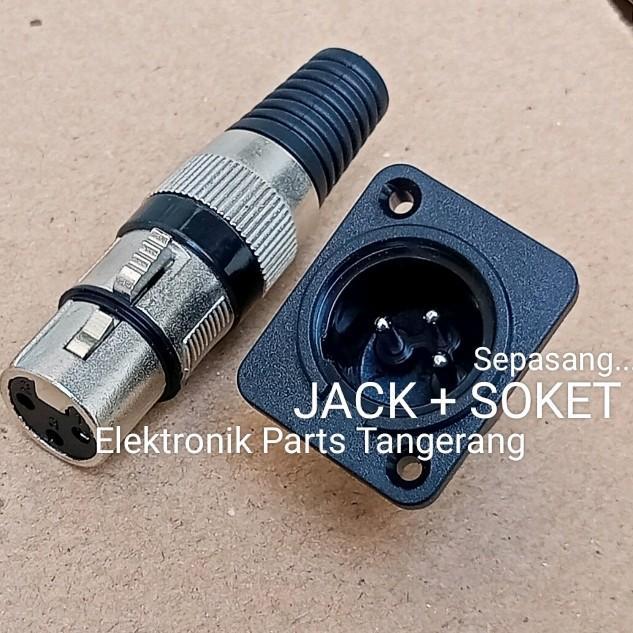 (Paket Set) Jack + Soket Canon Canare Soket Microphone Soket Mic Soket Jack Microphone Jack