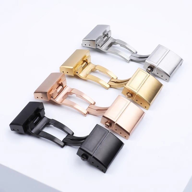 For Ulysse Nardin Athens Watch Strap Folding Buckle Rubber Silicone 316 Stainless Steel Butterfly