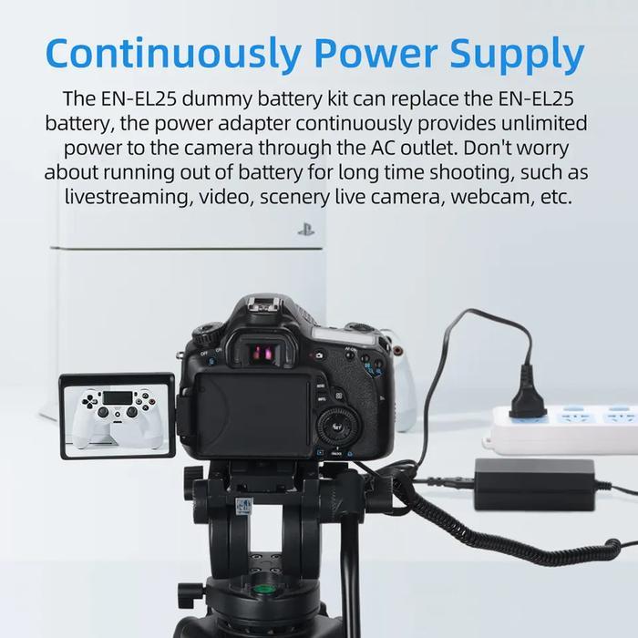 Kingma Dummy Battery Nikon En-El14 - For Live Streaming - Vlog & Timelapse - Baterai Colok Listrik