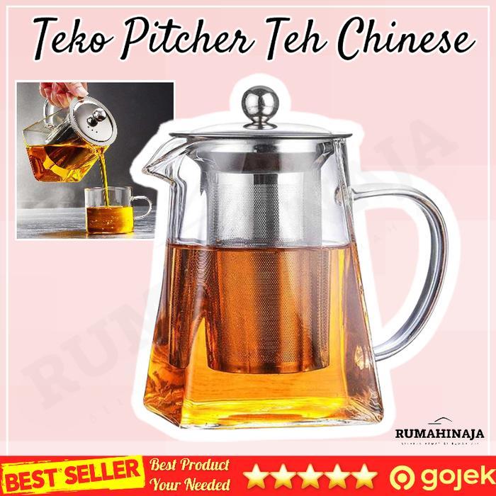 Philips - Teko Kaca Pitcher Pembuat Infuser Saringan Teh Kopi Glass Teapot Dh02