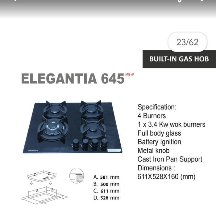 KOMPOR TANAM GAS DIAMANTE ELEGANTIA 645