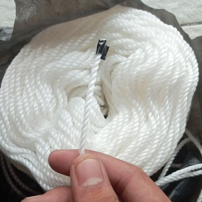 Tali Tambang nylon plastik 3mm nilon putih kecil