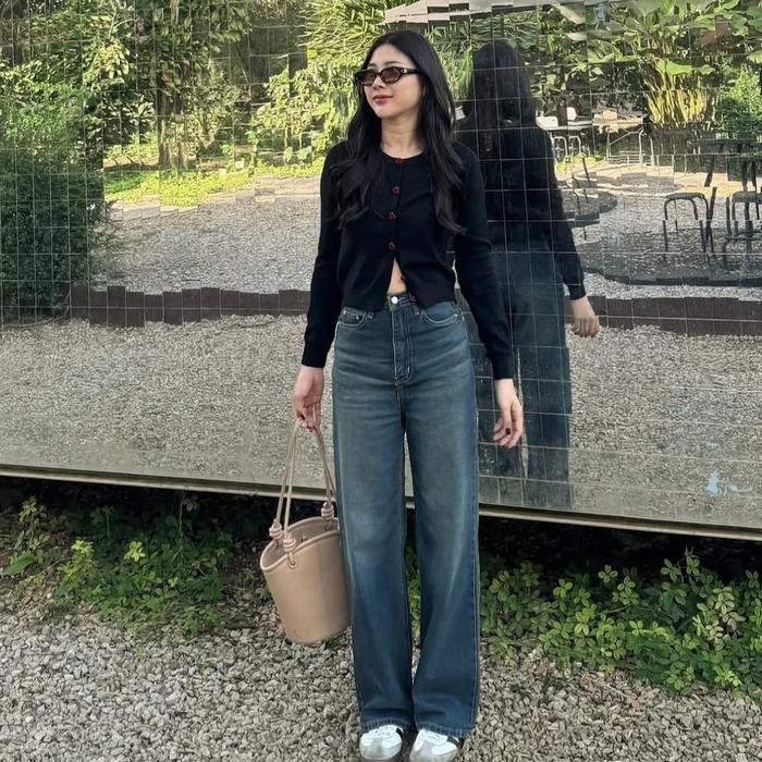 Love-Ootd Celana Loose Jeans Vintage Wanita Kekinian-Loose Jeans Highwist-Celana Jeans Wanita Tidak