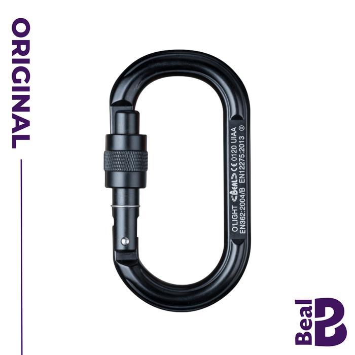 Terlaris Karabiner Panjat - Beal O'light (Screw) Black - Oval Aluminium Carabiner Best seller