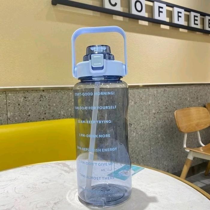 B ( B00095 ) BOTOL MINUM KOREA VIRAL TUMBLER MOTIVASI MINUM 2 LITER