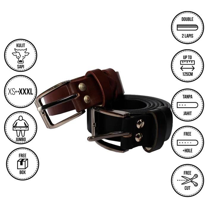 GK Casual Belt 3 cm - Sabuk Kulit Asli 3 cm/ Gesper Kulit Asli Pria