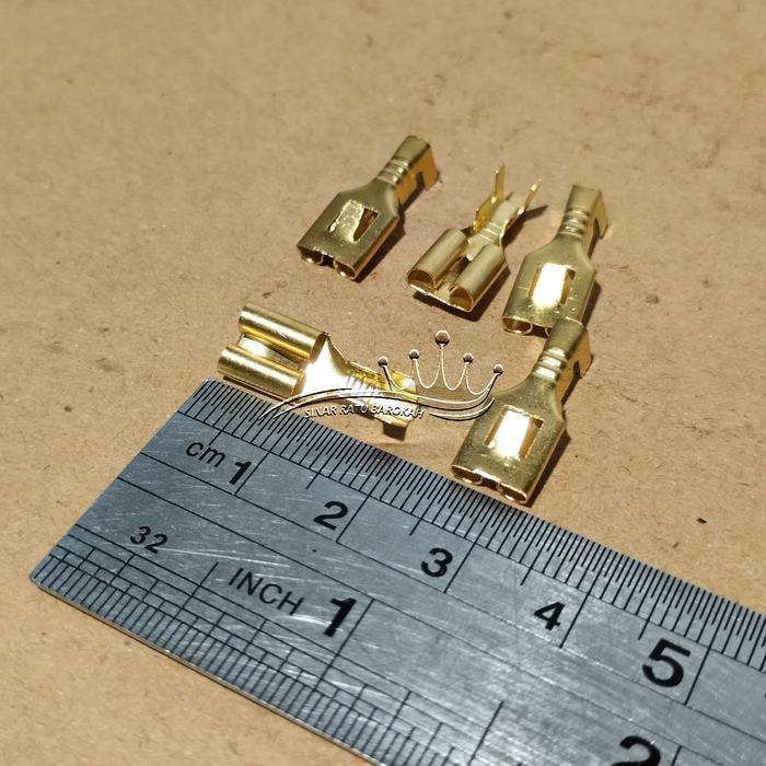 SKUN SEKUN KLAKSON CEWE GEPENG LEBAR 7MM TERMINAL KELAKSON SKUN FEMALE AKI CEWEK TEMBAGA KUNINGAN