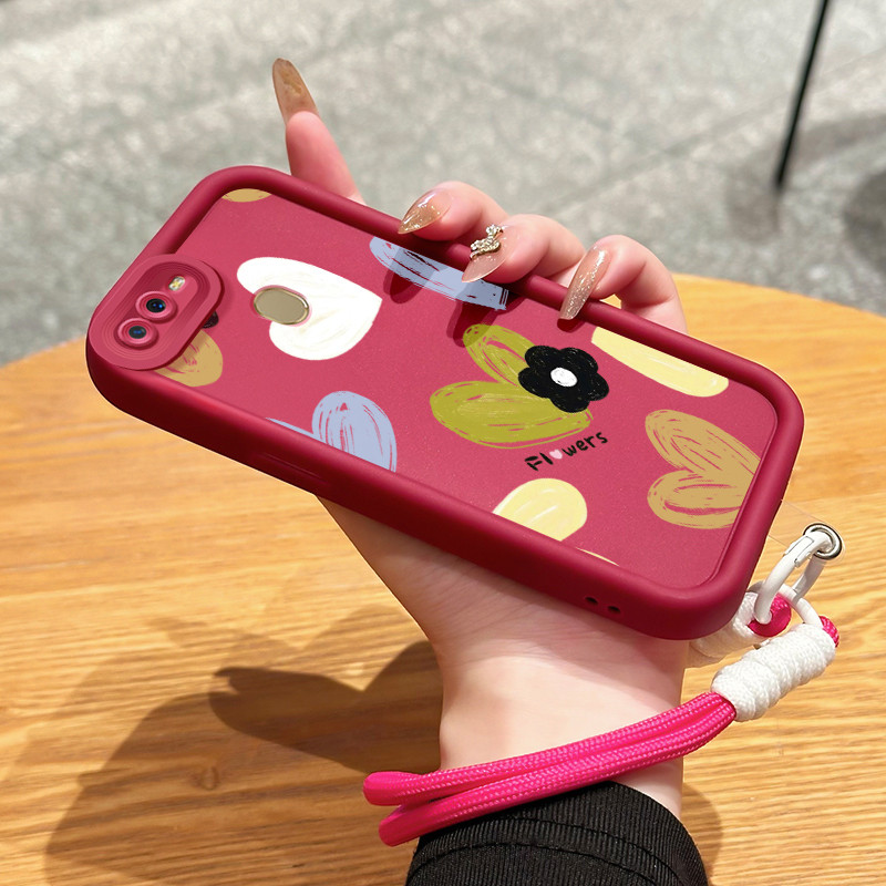 Casing Hp untuk OPPO A7 A5s A12 A12s A11K Case Casing HP Softcase Ponsel Soft Shell dengan Tali Sili