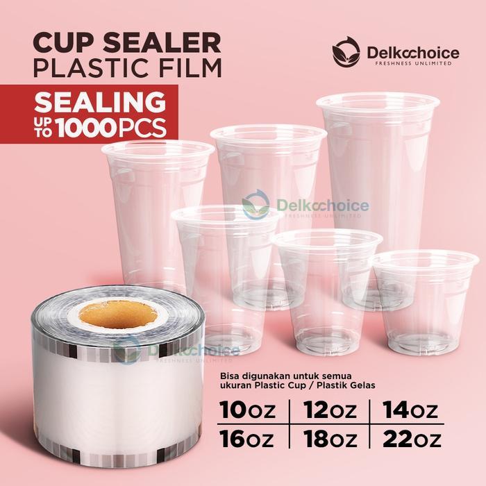 Plastik Lid Cup Sealer/Tutup Gelas Plastik Roll/Seal Cup 1000 Gelas