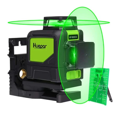 STOK TERBATAS  Huepar 902CG Self-leveling 360-Degree Cross Line,8 Lines Multi Outdoor Pulse Mode Gre