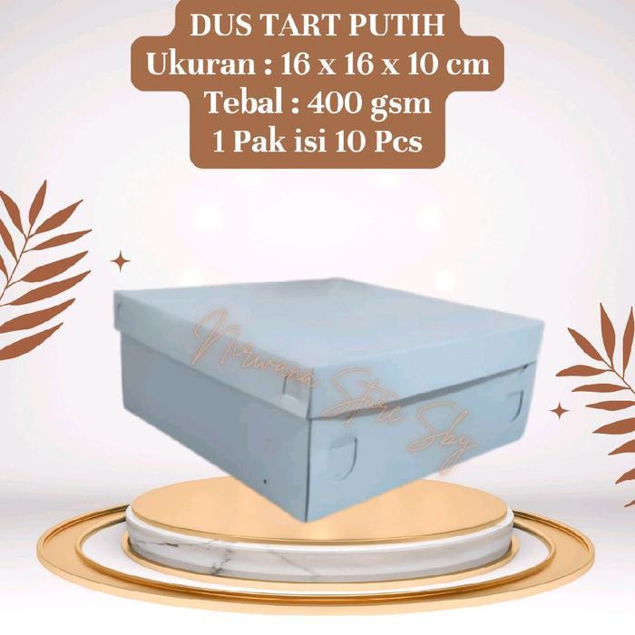 (10 Pcs) Dus Tart Putih 16x16x10 / Dus Kue / Box Nasi