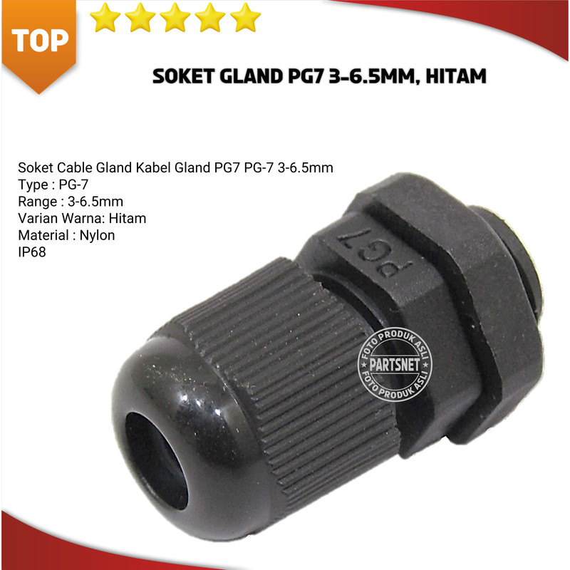 Soket Cable Gland Kabel Gland PG7 PG-7 3-6.5mm